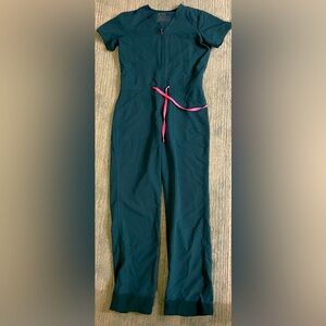 Figs Rafaela Cargo ScrubJumpsuit™. Size Medium. Caribbean blue.